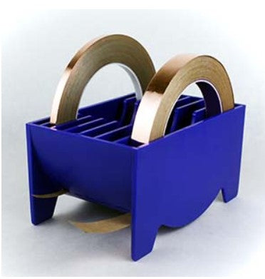 Copper shop tape dispenser